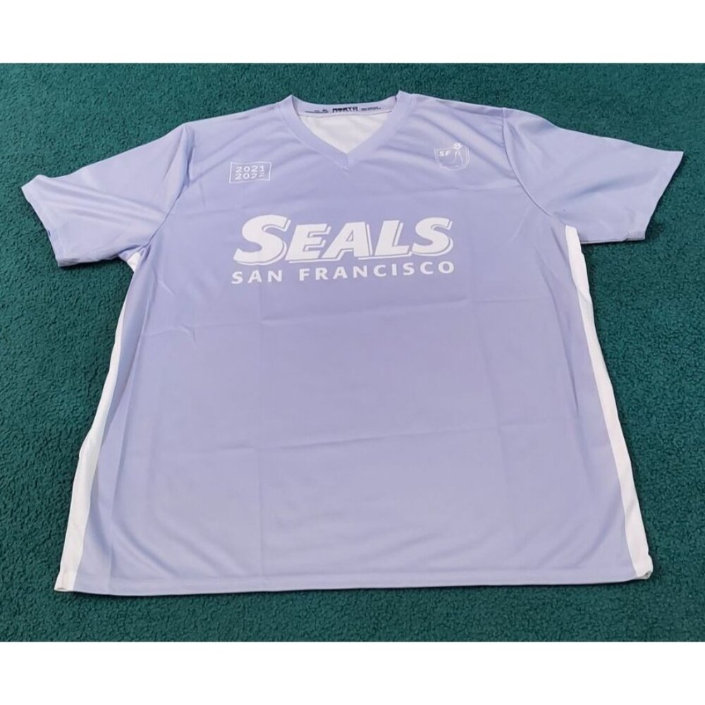 San Francisco Seal Soccer Jersey Resto Athletic Size XL Purple/White